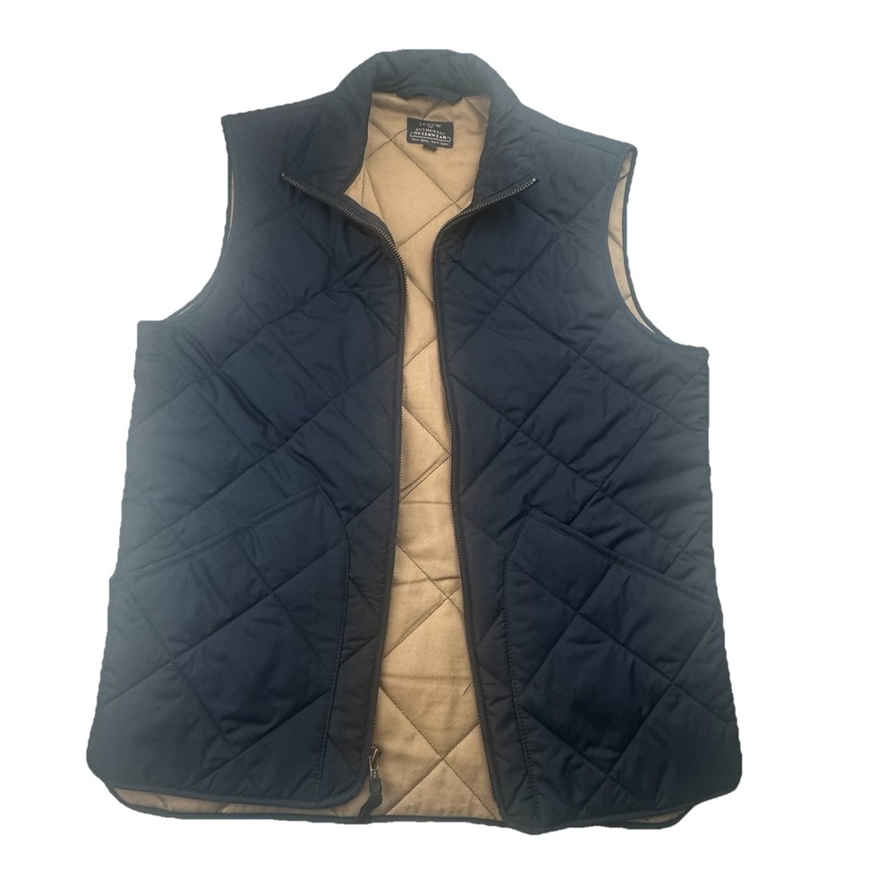 J Crew Factory Size Medium Navy Blue Quilted Vest Women XS